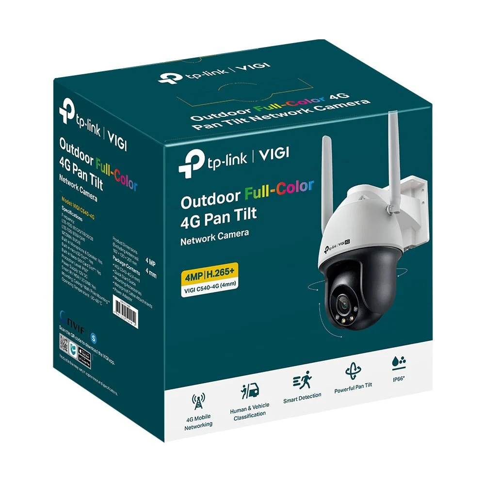 TP-Link VIGI C540-4G 4MP Outdoor Full-Color 4G Pan Tilt Network Camera - Image 4