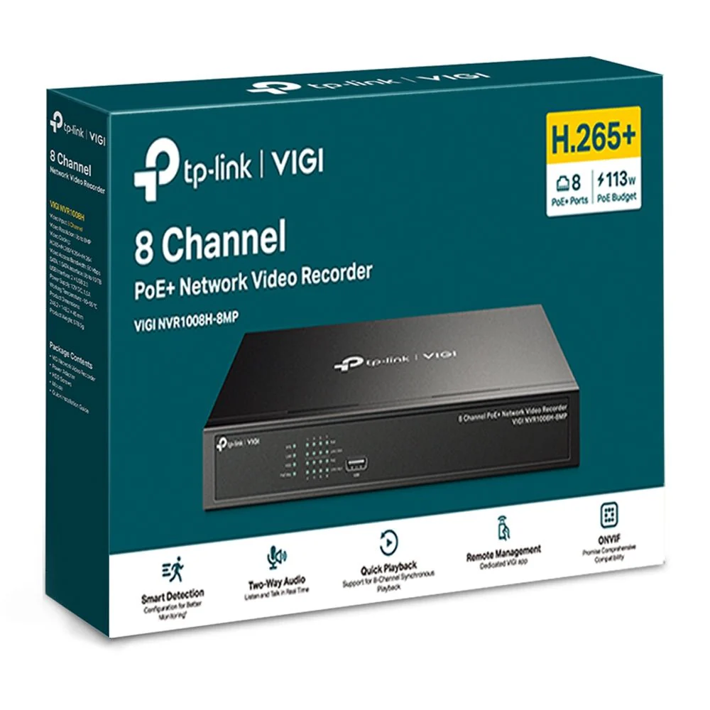 TP-Link VIGI NVR1008H-8MP 8 Channel PoE+ Network Video Recorder - Image 7