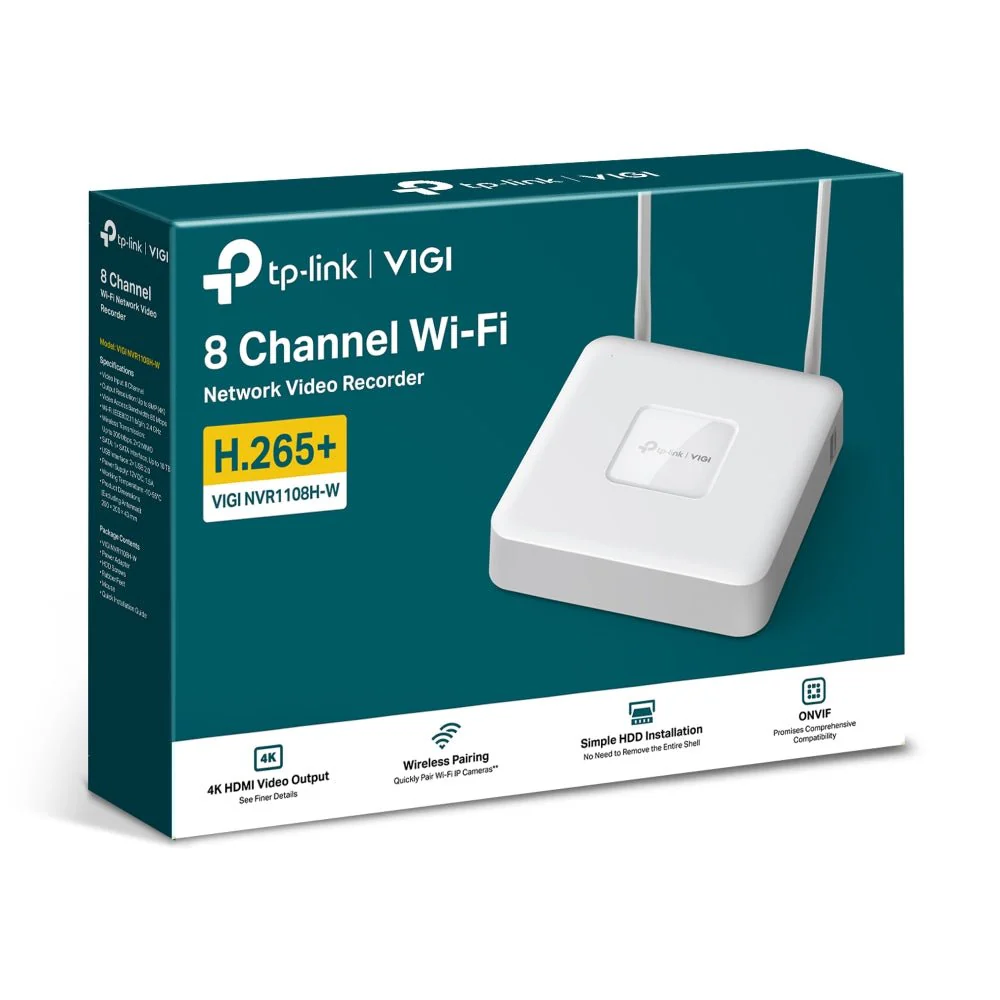 TP-Link VIGI NVR1108H-W 8 Channel Wi-Fi Network Video Recorder - Image 4