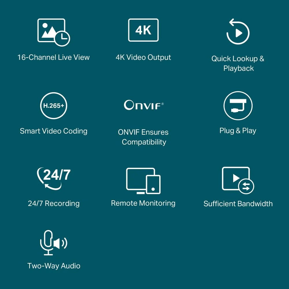 TP-Link VIGI NVR2016H 16 Channel Network Video Recorder - Image 4