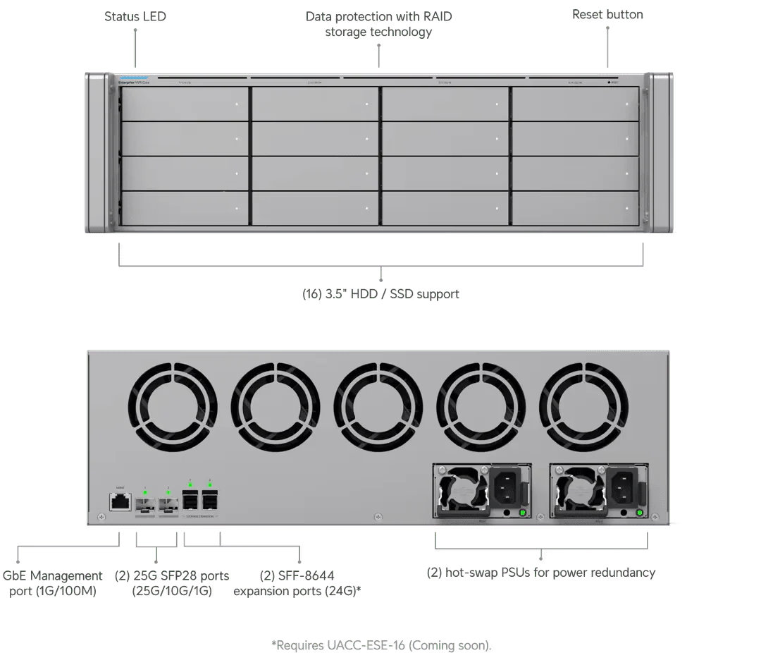 Ubiquiti ENVR-Core Enterprise Network Video Recorder Core 16-Bay 25G Rackmount NVR - Image 13