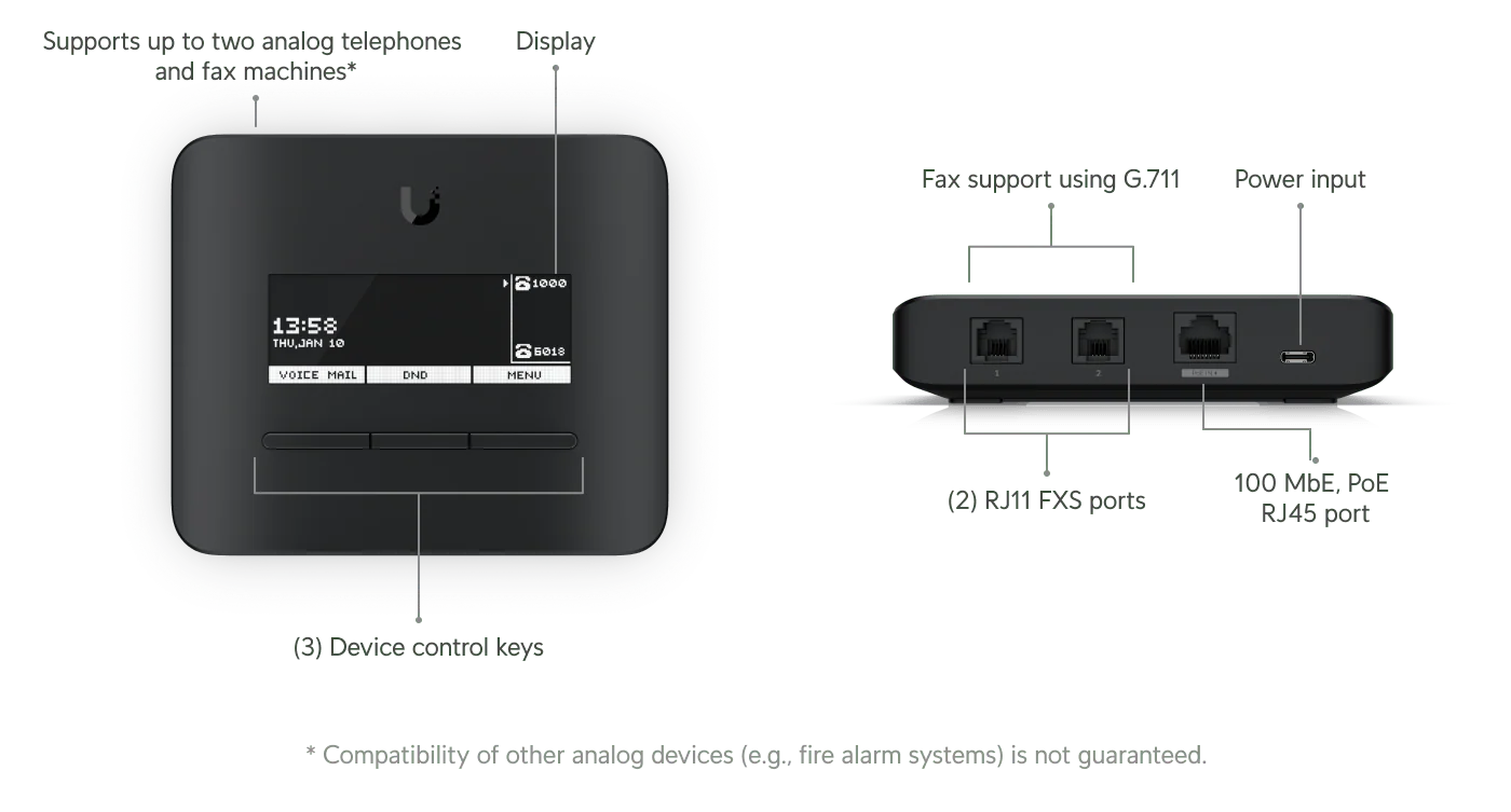 Ubiquiti UT-ATA UniFi Talk Analog Telephone and Fax Adapter - Image 14