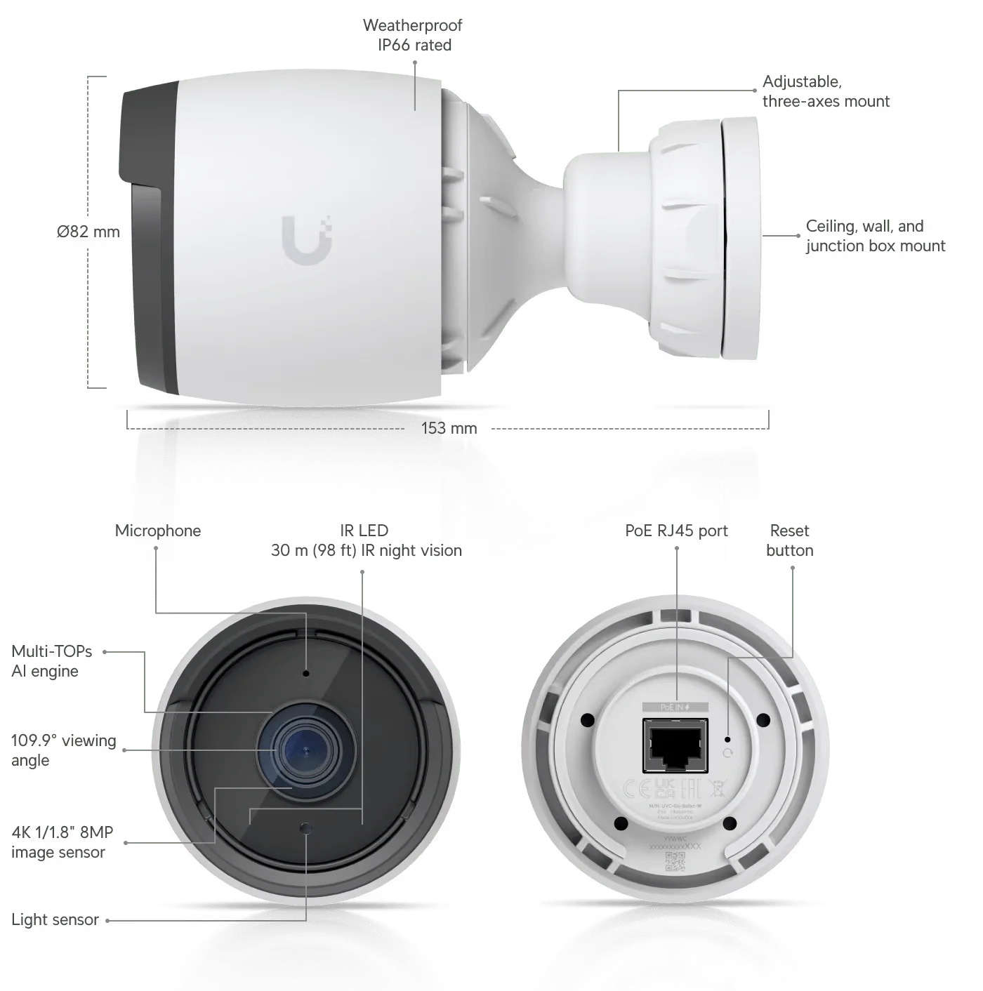 Ubiquiti UVC-G6-Bullet G6 8MP 4K AI Bullet IP Camera - Image 7
